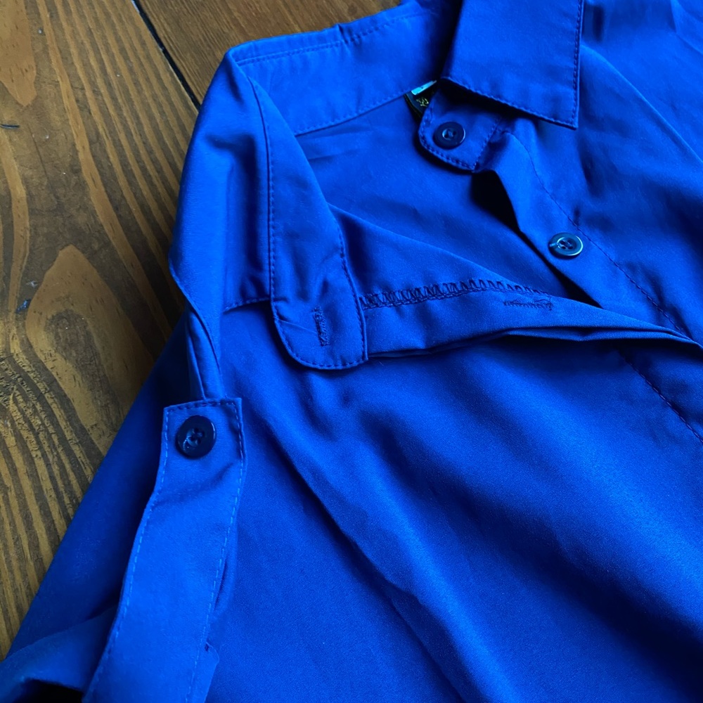 Basic Blue Collared Dress - Picture 4 of 6